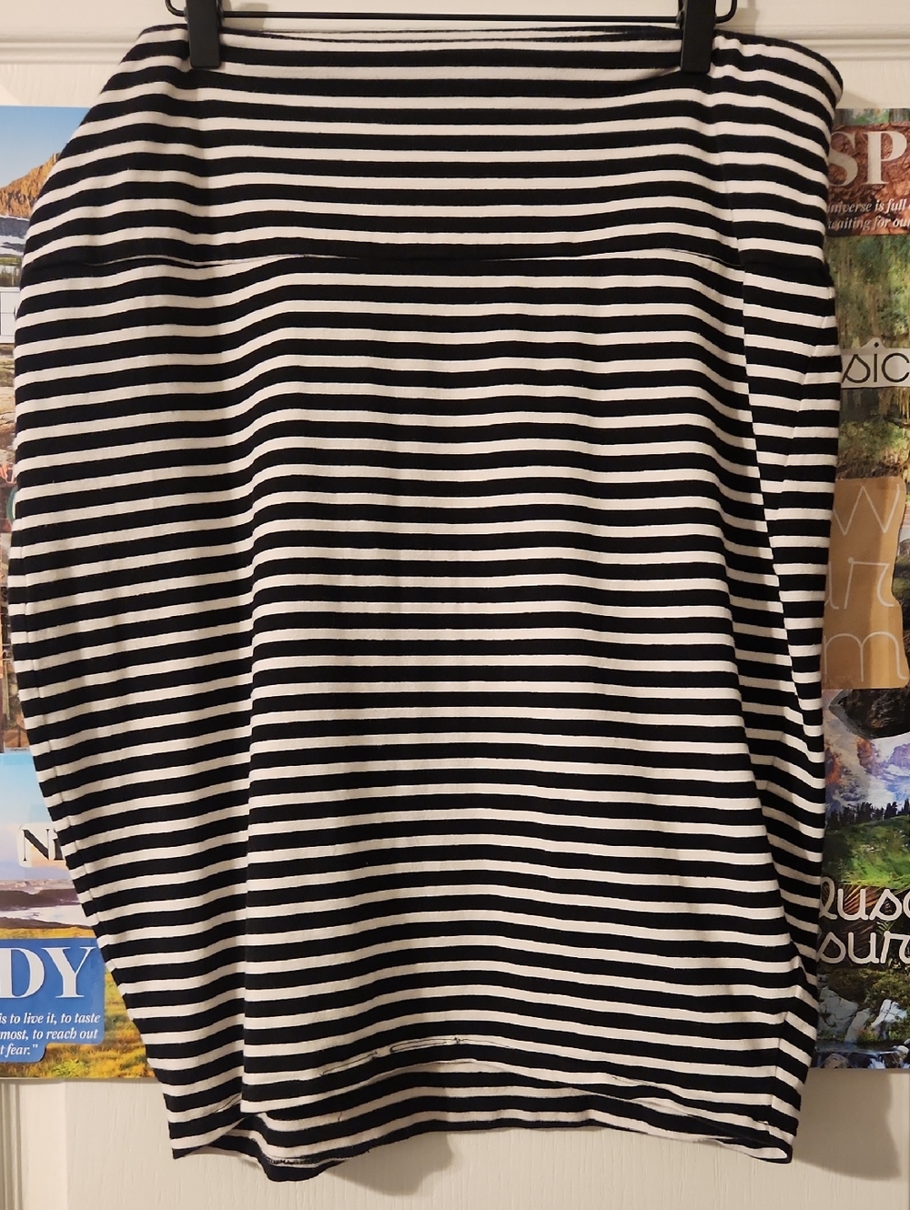 Black and White Striped Tube Skirt